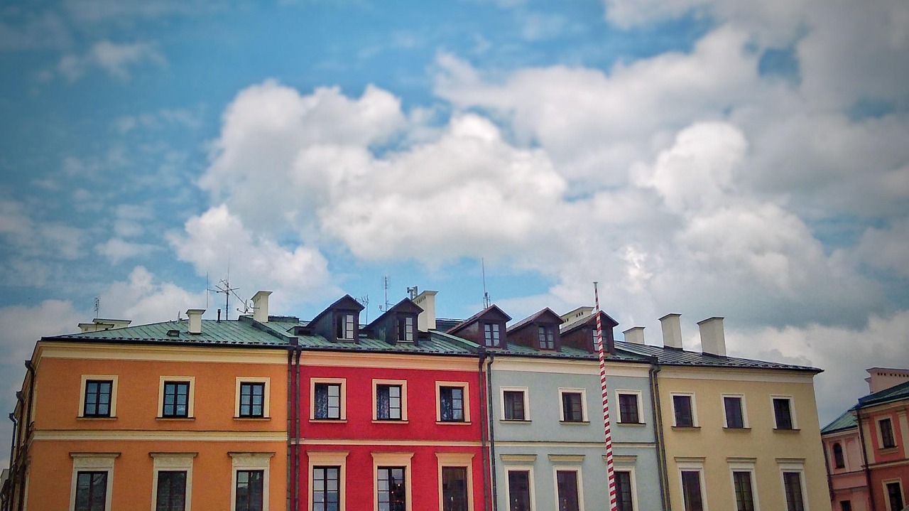 city, nature, european, zamość, sky