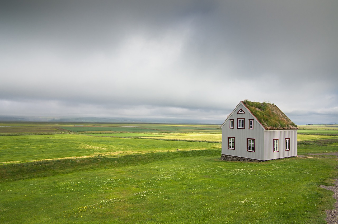 iceland, house, landscape, nature, clouds, countryside, old, grass, wooden, house, house, house, house, house