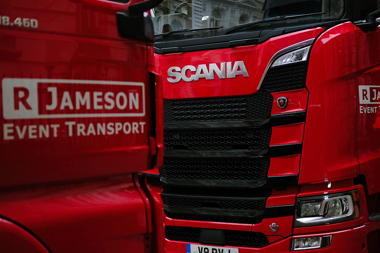 red, lorries, fuji, transport, transportation, cargo, text, delivery